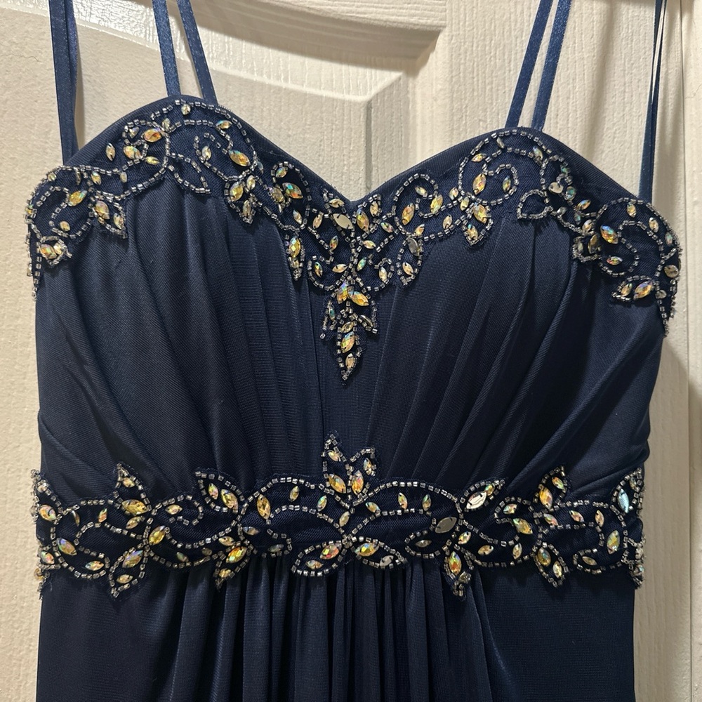 Cachet Strapless and Beaded/Sequined Bridesmaid or Prom or Formal Dress